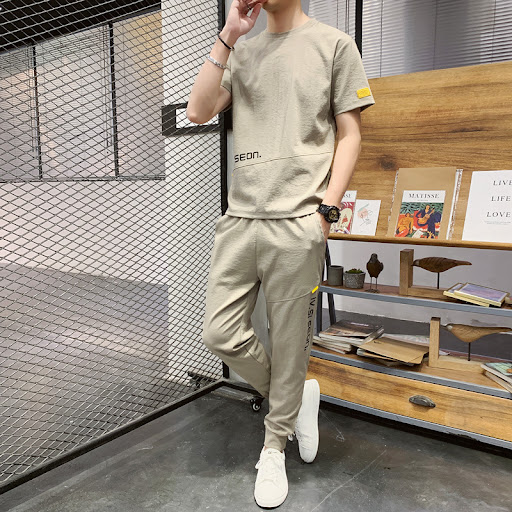 Title 12, Mens Ice Silk Clothes Sports Suit Two Piece Se...