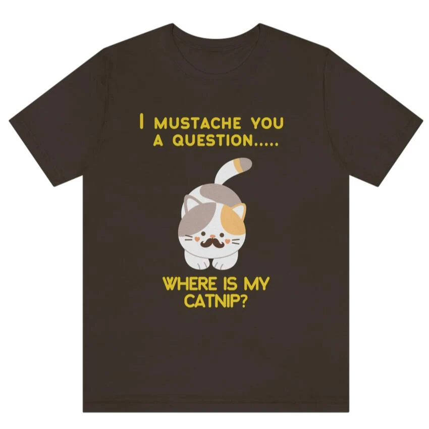 T-shirt chat à barbe Europe et Amérique, col rond, manches courtes. Le cadeau parfait pour les amoureux des chats et un look original.