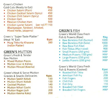 Green Chick Chop menu 