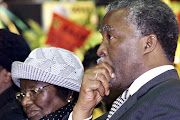 South African president Thabo Mbeki with his mother Epainette at the Memorial Service for his father Govan Mbeki at Centenary Hall, 2001. File photo.