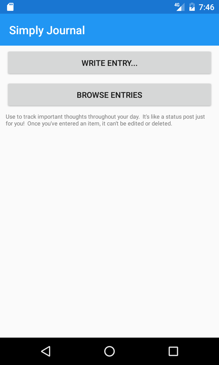 Simply Journal Screen 2