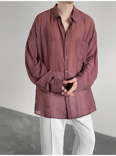 Title 4, Niche Design Striped Shirt for Men, a modern an...