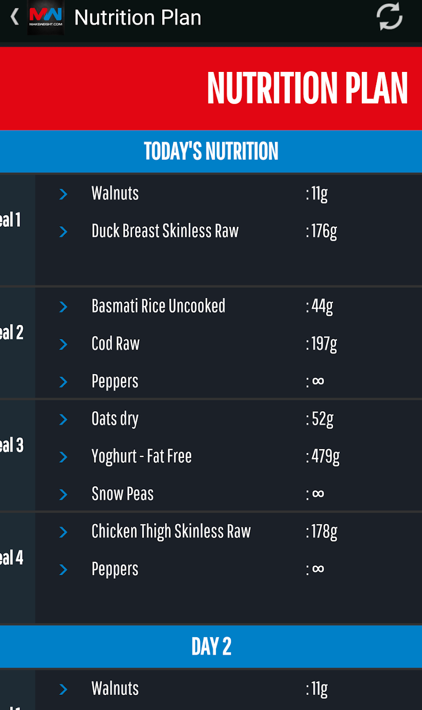 MakeWeight Screen 2