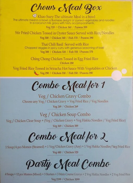 Hungry Chow menu 