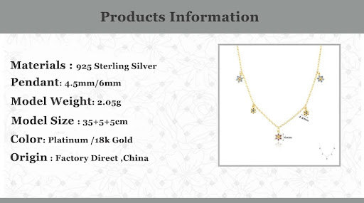 Title 1, S925 Sterling Silver Flower DOCARE Zirconium Bl...