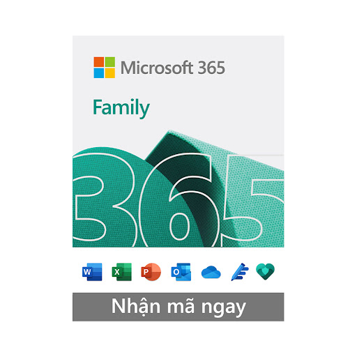 Phần mềm Microsoft 365 Family - 12 tháng - Dành cho 6 người - 5 thiết bị/người - Word, Excel, PowerPoint - 1TB OneDrive (Key điện tử)