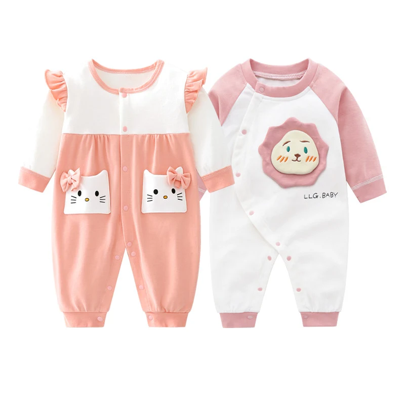 2-delige romper jumpsuit voor pasgeboren meisjes. Zachte en comfortabele romper, perfect voor dagelijks gebruik. Gemakkelijk aan te trekken, ideaal cadeau.