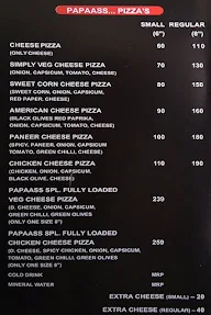 Papaass Yummy Foods & Pizza's menu 1