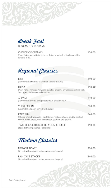 Hotel Forte Manor menu 