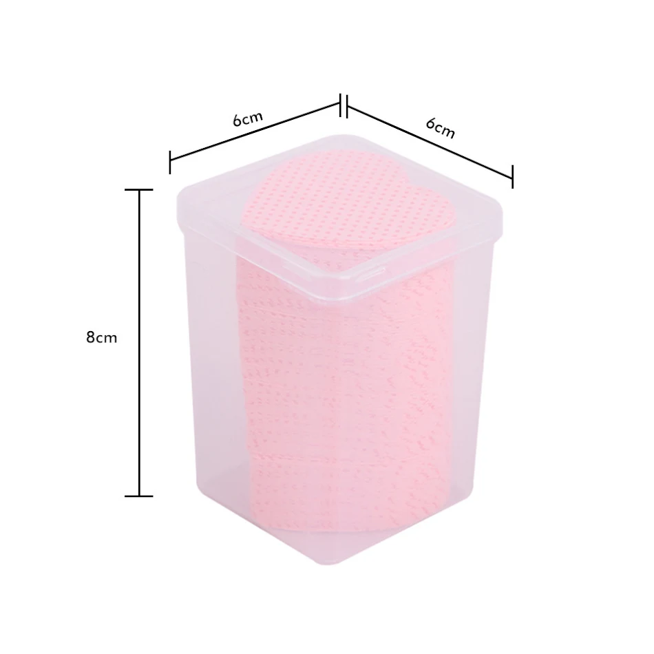Esponja de algodão em formato de coração para remover esmalte de unhas, lenços de limpeza, folhas de algodão, perfeitos para unhas limpas.