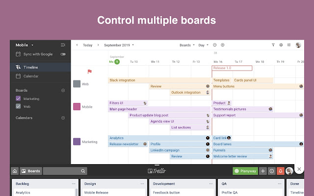 Planyway calendar para trello