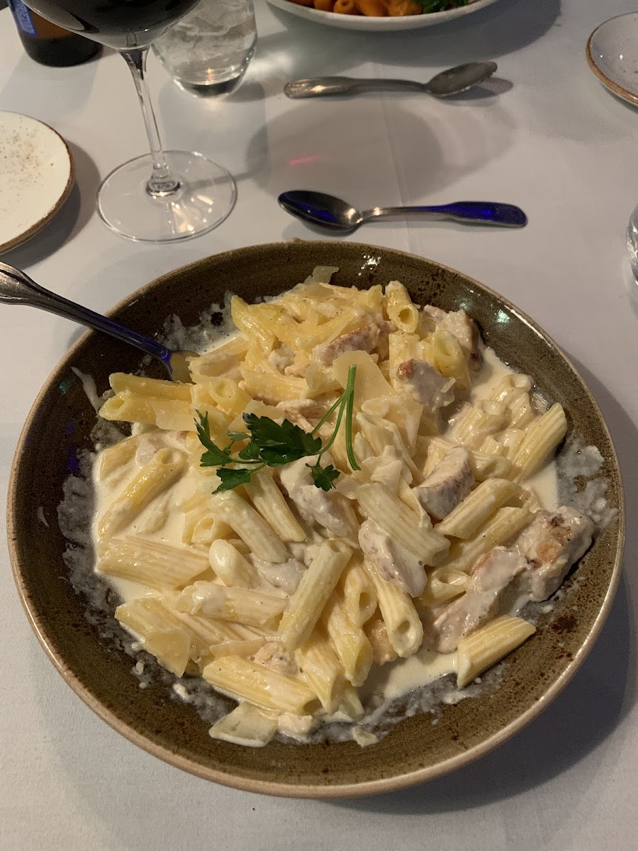 Gluten free chicken Alfredo