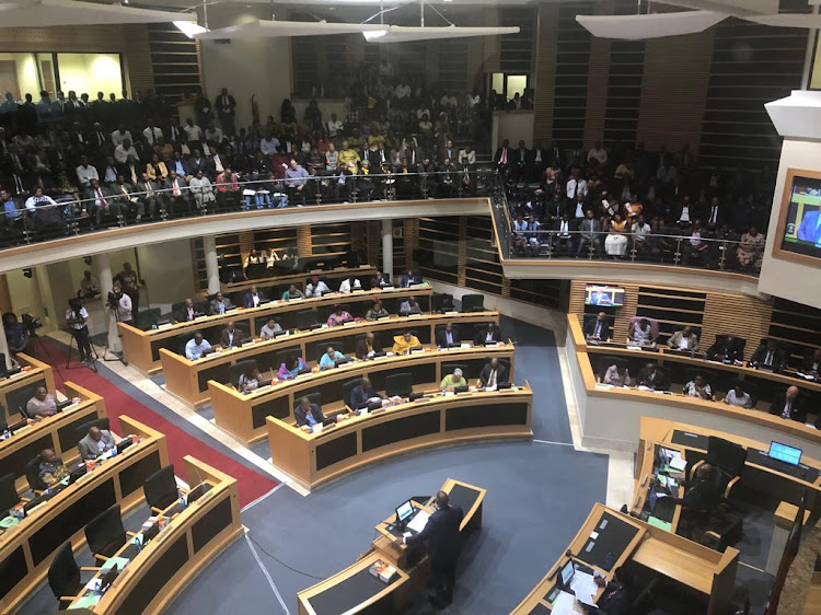 Finance MEC Oscar Mabuyane addresses the Bhisho Legislature