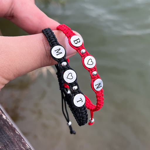 Title 1, Stainless Steel Woven Lovers Girlfriends Brace...