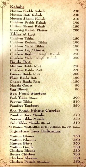 Bademiya menu 