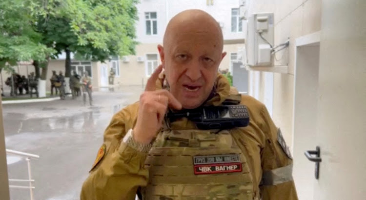 Wagner mercenary group leader Yevgeny Prigozhin speaks inside the headquarters of the Russian southern army military command centre in the city of Rostov-on-Don, Russia, in this still image taken from a video released June 24, 2023. Picture: PRESS SERVICE OF "CONCORD\/Handout via REUTERS/File Photo