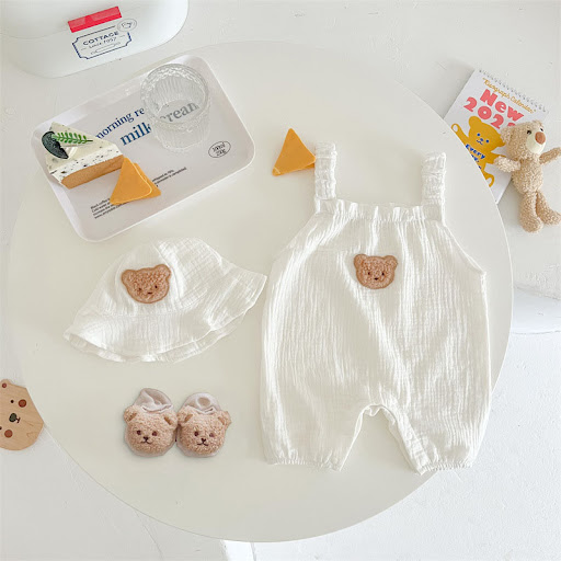 Title 8, Childrens Bear Sling Jumpsuit Two-piece Set, p...