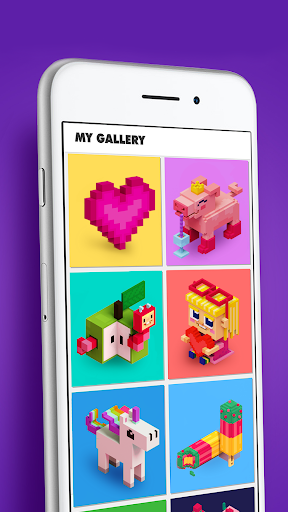 Voxly - Color by Number 3D, Unicorn pixel art