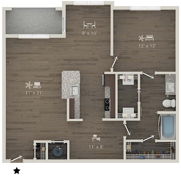 Rendered A2 Floorplan Diagram