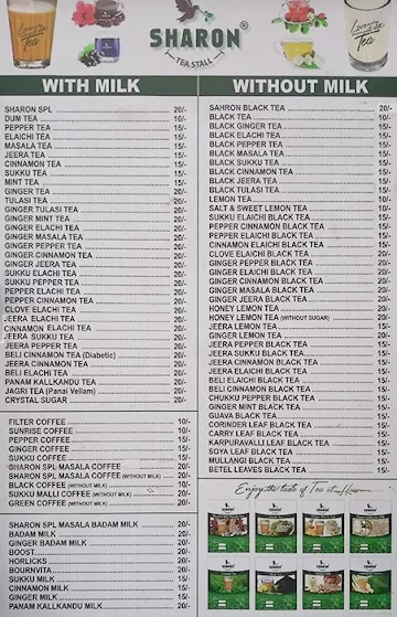 Sharon Tea Stall menu 