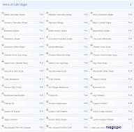 Cafe Diggin menu 1