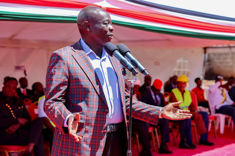 Deputy President Rigathi Gachagua addressing residents of Embu County on April 16, 2024.