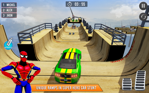 Superhero Game: Car Stunt Game