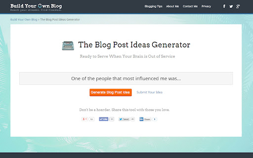 The Blog Post Ideas Generator