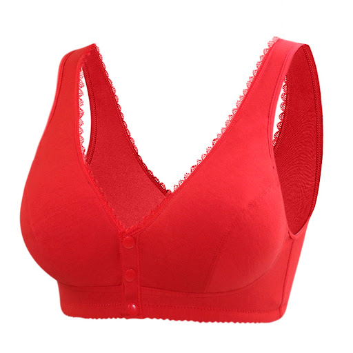 Title 4, Cotton front button bra without steel ring, fea...