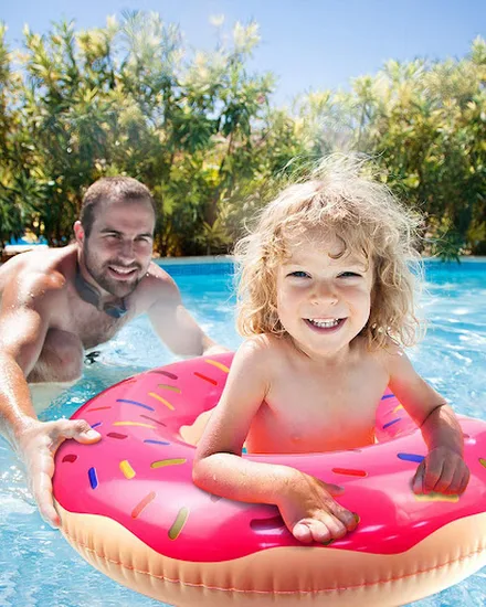 Inflatable Donut Swimming Ring Giant Pool Float Toy Circl... - 3