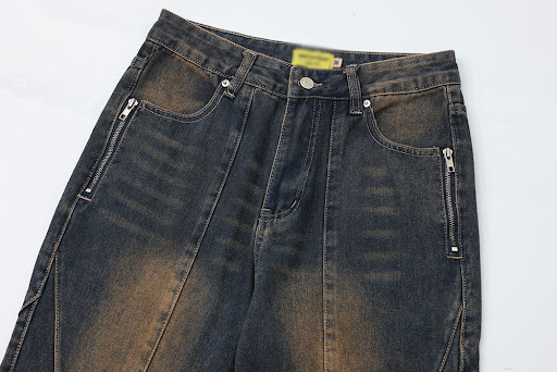 Title 8, Washed Old Cargo Jeans Men and Women Comfortabl...