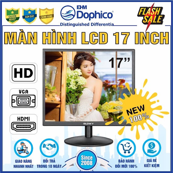 Màn Hình Led 17Inch Vuông – Hd 1280 X 1024P – Chính Hãng Gloway – Bảo Hành 24 Tháng