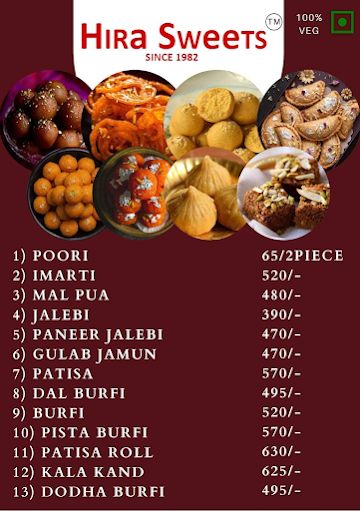 Heera  Sweets Laxmi Nagar menu 