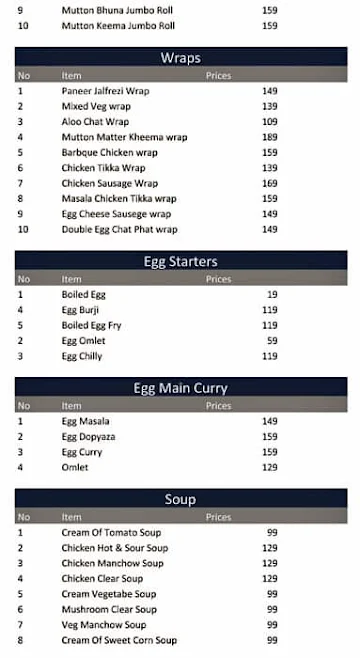 Afghani Tandoori Hub menu 