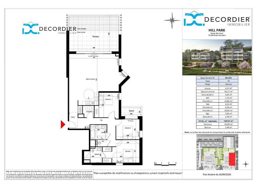 Vente appartement 4 pièces 108.65 m² à Evian-les-Bains (74500), 736 000 €