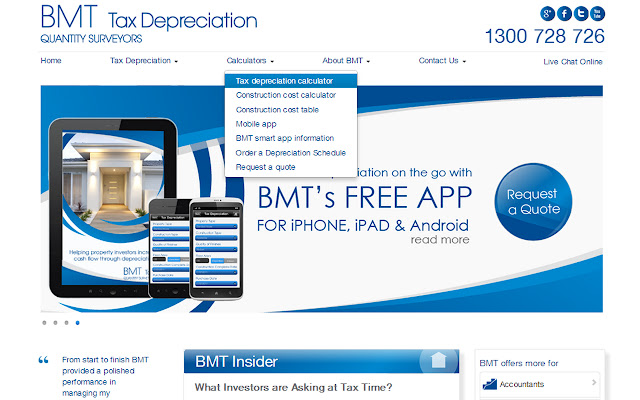 BMT Tax Depreciation Calculator chrome extension