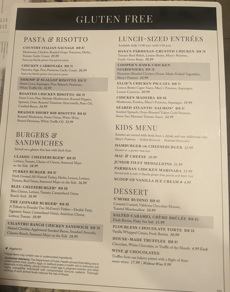 GF Menu