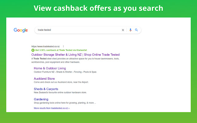 Kiwiwallet Cashback Reminder chrome extension