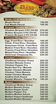 Hotel Arasu Chettinad menu 2