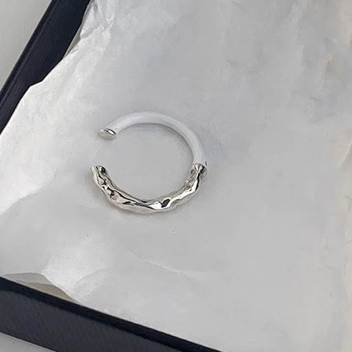 Title 36, Irregular 925 Sterling Silver All-Match Ring wi...