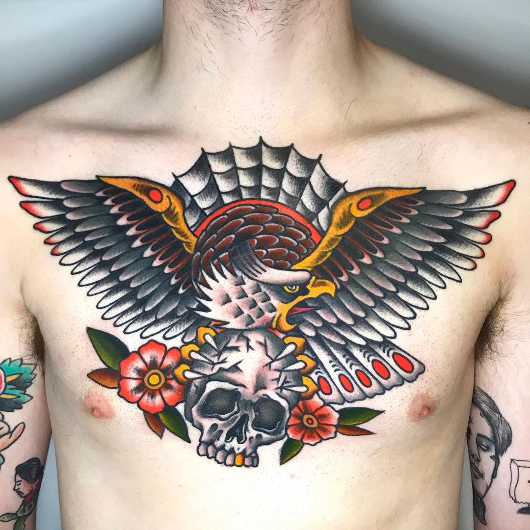 63 Magnificent Eagle Tattoos For Men To Try Right Now On Chest - Psycho ...