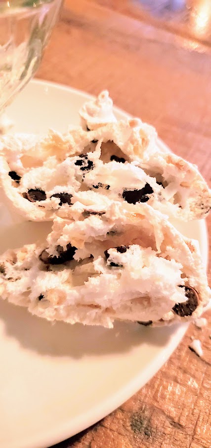 A Dinner at Monteverde in Chicago, toasted sesame ice cream, served up with a coconut-chocolate forgotten cookie