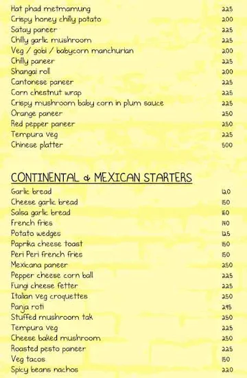 Shiv Sagar menu 