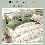 Bộ Chăn Ga Gối Cotton Poly Hoa Nhí Xanh (Drap Giường Hàn Quốc Miễn Phí Bo Chun Ga Giường Bọc Đệm)