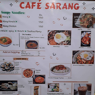 Cafe Sarang menu 1