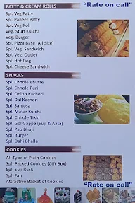 Samrat Sweets Bakery & Restaurant menu 1