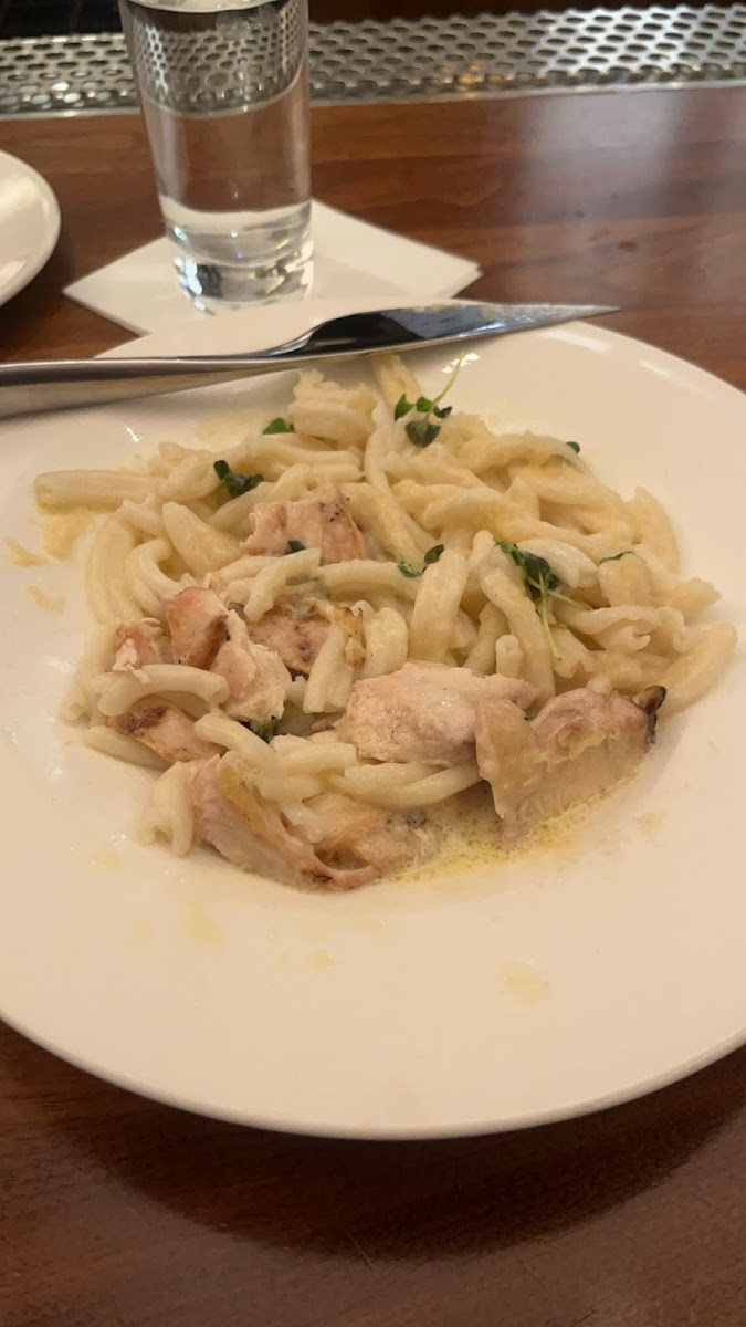 Lemon pepper “spaghetti” with chicken (instead of shrimp)