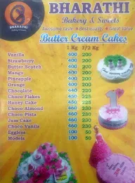 BHARATHI BAKERY AND SWEETS menu 1