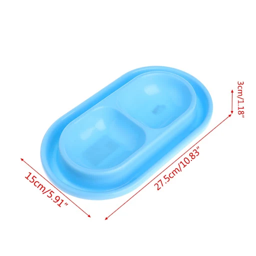 Pet Feeding Double Bowls Plastic Anti Ants Food Water Feeder For Dogs Cats Puppy