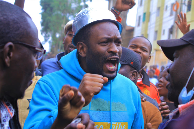 Nairobi Senator and ODM party secretary general Edwin Sifuna leads demonstrations in Kibera during the nationwide anti-government demonstrations on July 19, 2023.